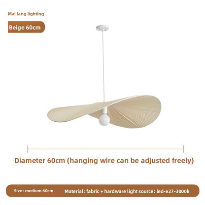 Scandinavian Fabric Rattan Chandelier