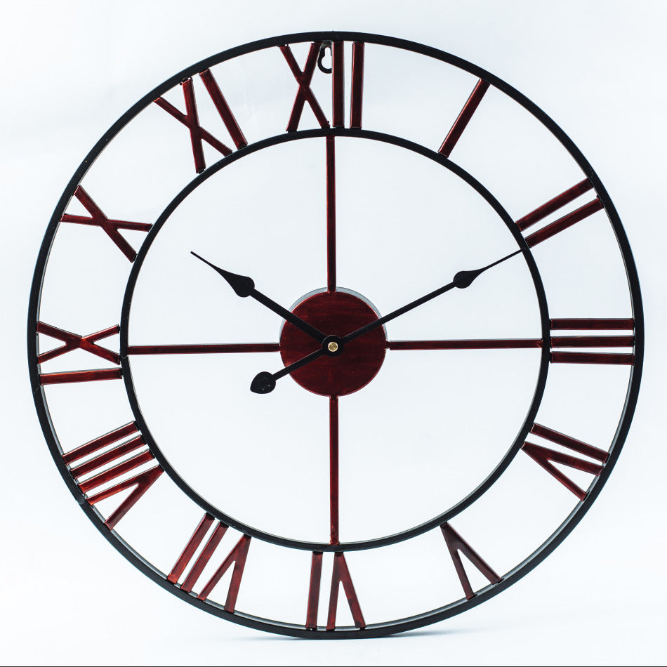 Scandinavian Iron Art Wall Clock Silent Battery Operated