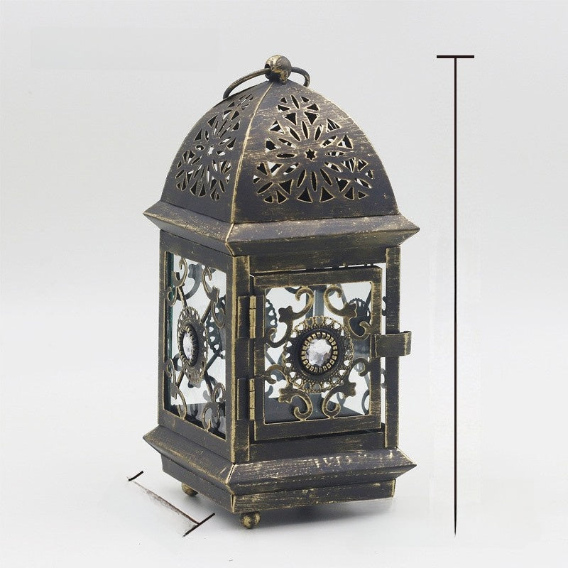 Scandinavian Iron Cut-Out Candle Holder Table Lamp