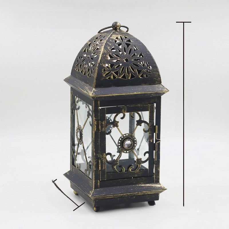Scandinavian Iron Cut-Out Candle Holder Table Lamp
