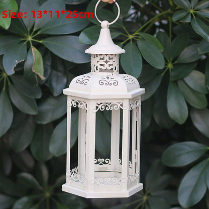 Scandinavian Iron Cut Out House Candlestick Table Lamp
