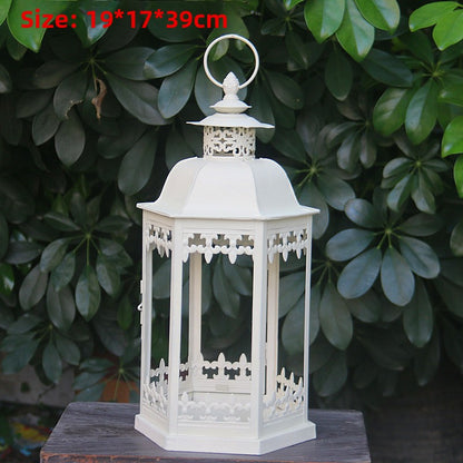 Scandinavian Iron Cut Out House Candlestick Table Lamp