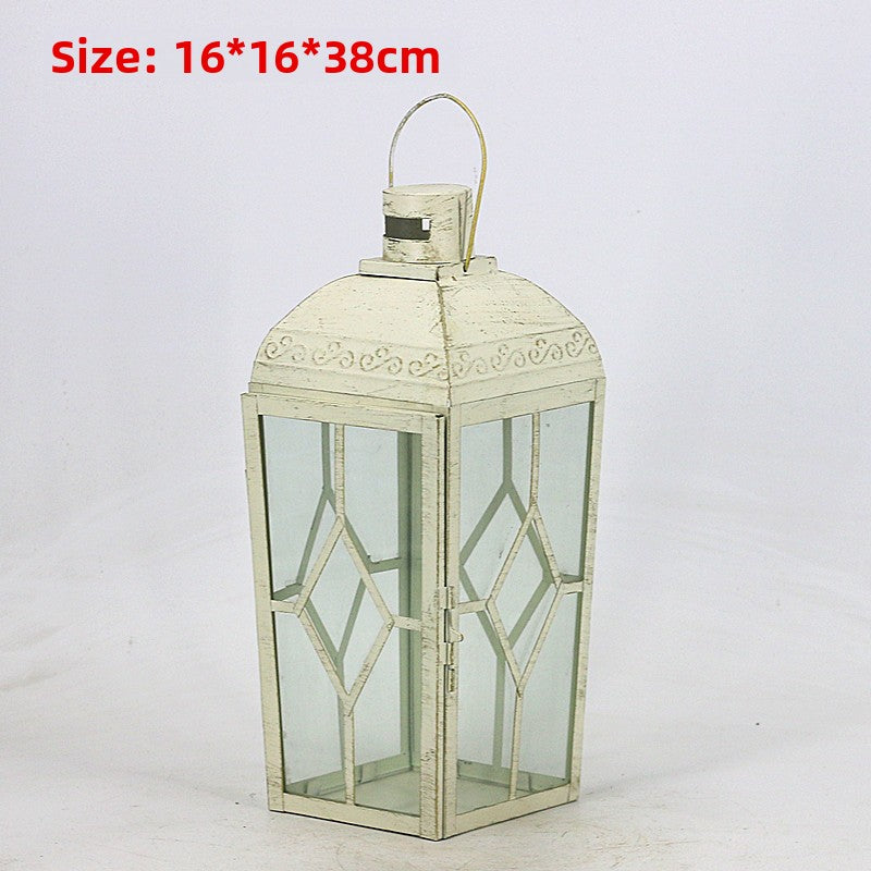 Scandinavian Iron Cut Out House Candlestick Table Lamp