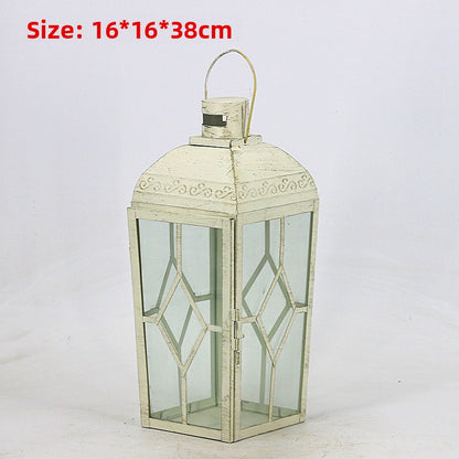 Scandinavian Iron Cut Out House Candlestick Table Lamp
