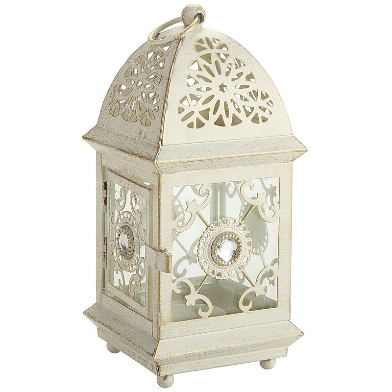 Scandinavian Iron Cut Out House Candlestick Table Lamp