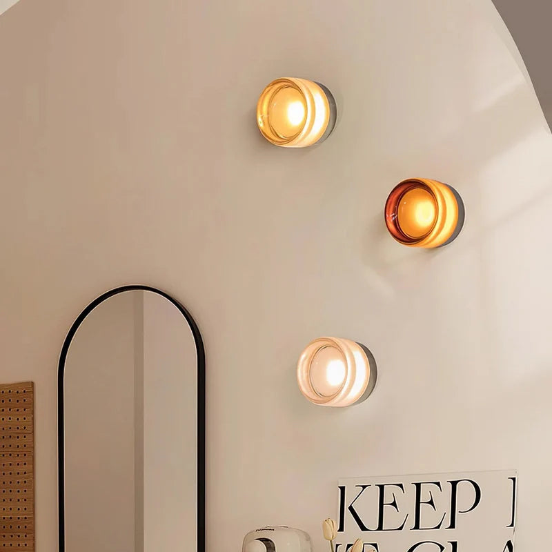 Scandinavian Normcore Glass Wall Lamp Designer Aisle Bedroom Bedside Atmosphere Lamp Creative Bathroom Led Mirror Headlight