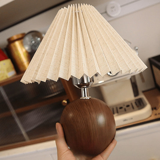Scandinavian Pleated Table Lamp with Adjustable LED Light