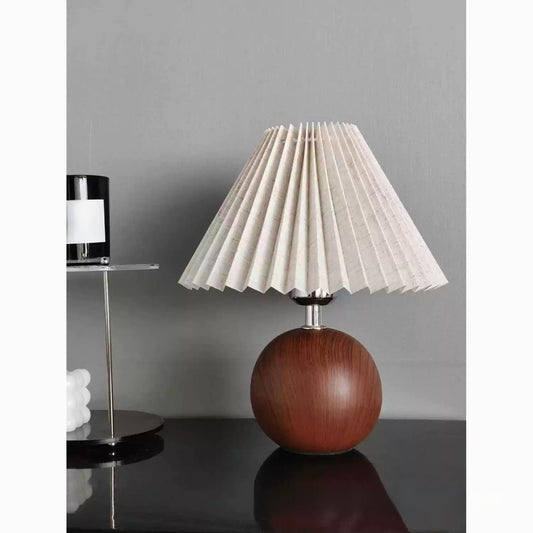 Scandinavian Pleated Table Lamp with Adjustable LED Light