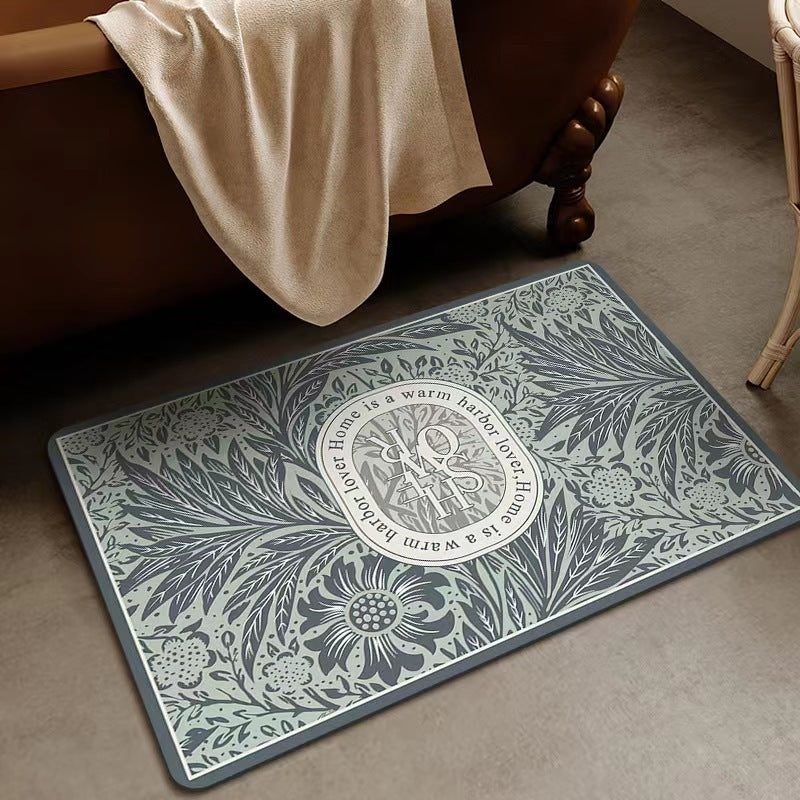Scandinavian Retro Diatom Mud Bath Mat Non-Slip Washable Floor Rug