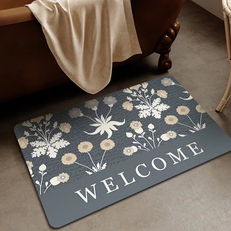 Scandinavian Retro Diatom Mud Bath Mat Non-Slip Washable Floor Rug