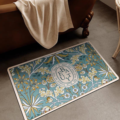 Scandinavian Retro Diatom Mud Bath Mat Non-Slip Washable Floor Rug