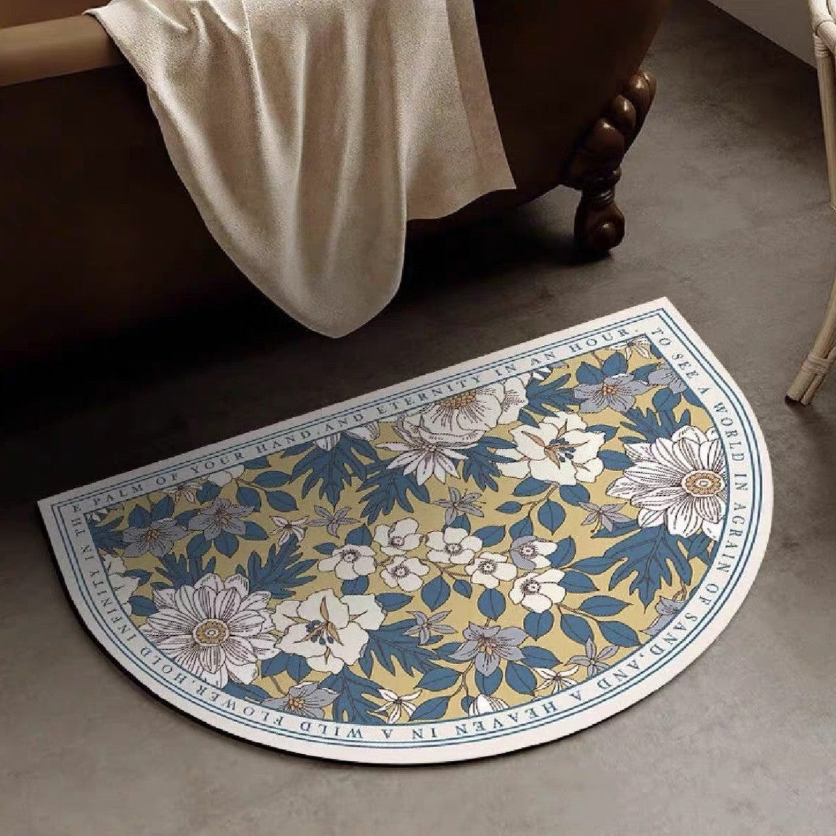 Scandinavian Retro Diatom Mud Bath Mat Non-Slip Washable Floor Rug