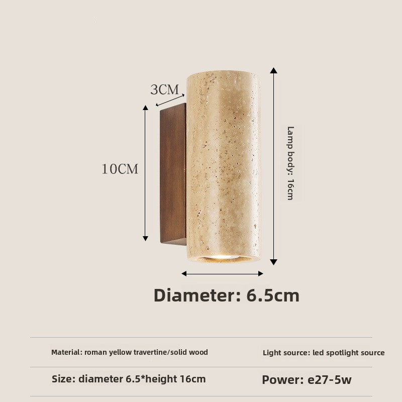 Scandinavian Travertine LED Wall Light