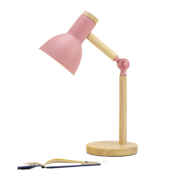 Scandinavian Wood Desk Lamp with Eye Protection