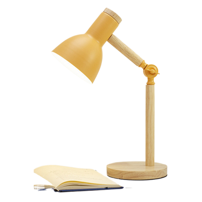 Scandinavian Wood Desk Lamp with Eye Protection