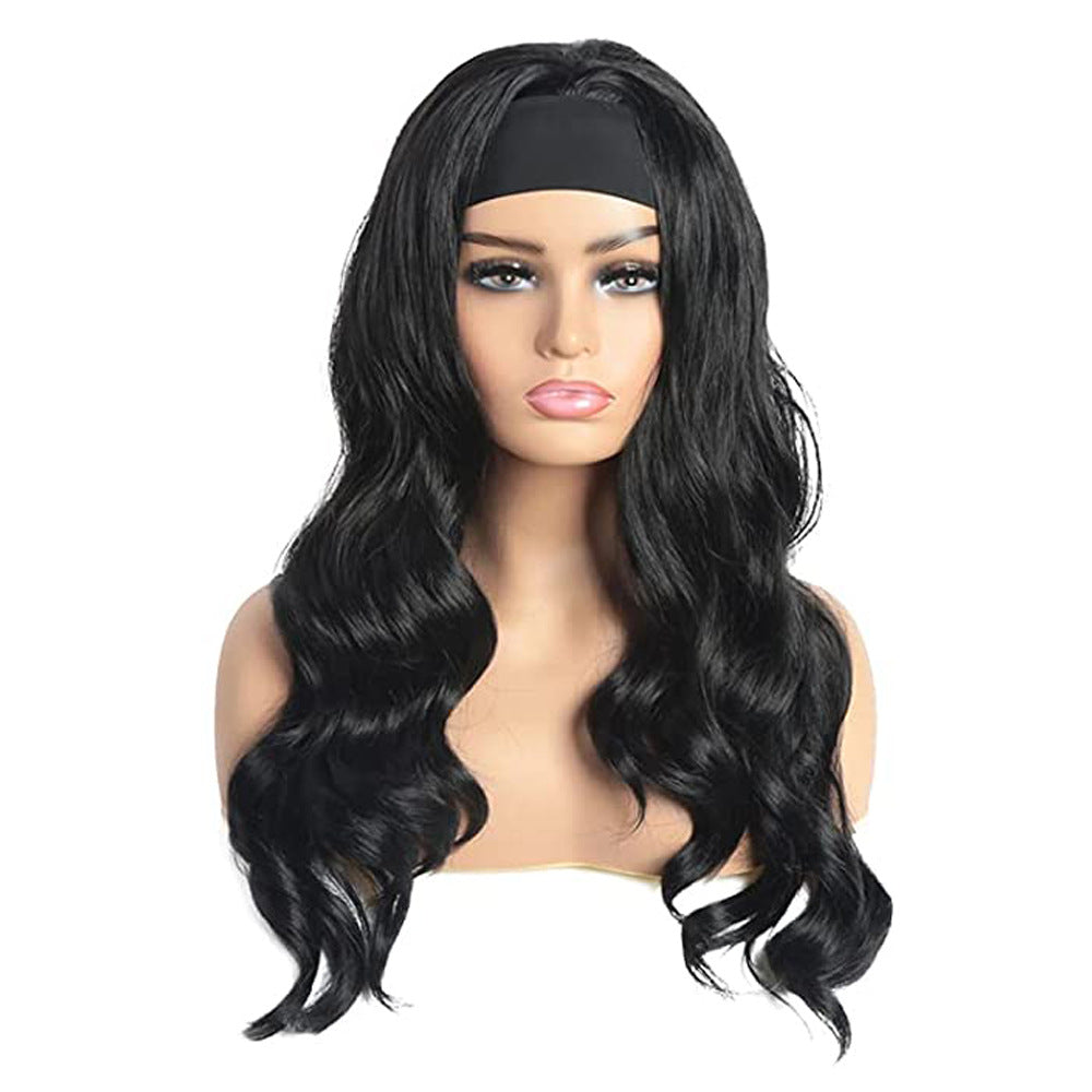 Scarf Headband Wig with Long Curly Hair