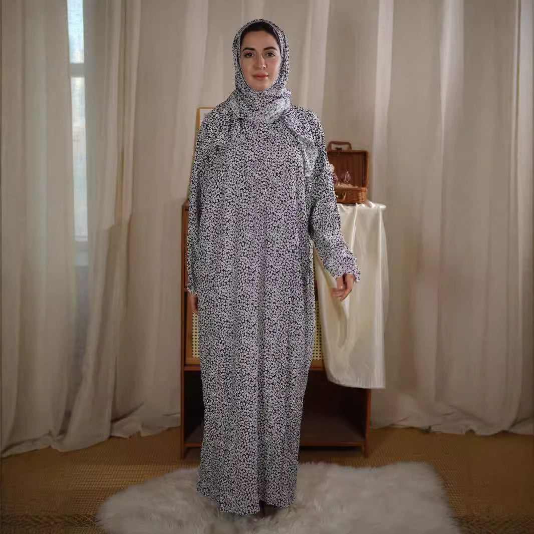 Scarf One Prayer Robe Fashion Printed dress