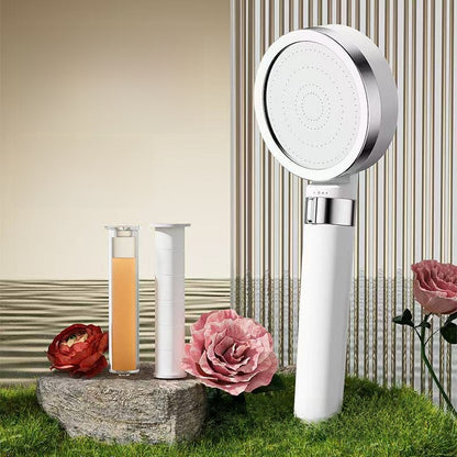 Scented filter shower head for skin care and beauty use