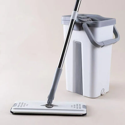 Scraper-Free Flat Mop with Bucket