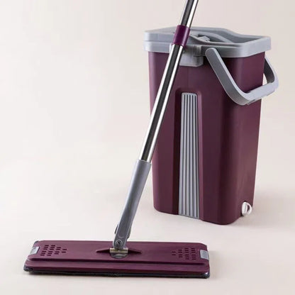 Scraper-Free Flat Mop with Bucket
