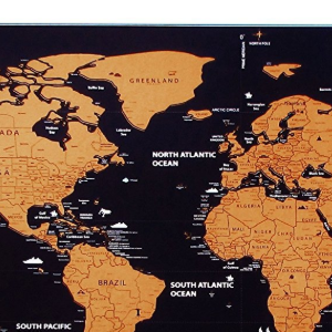 Scratch Map Dark Gold