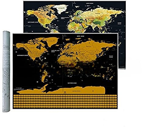 Scratch Map Dark Gold