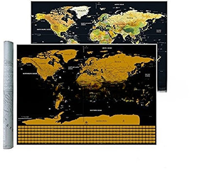 Scratch Map Dark Gold