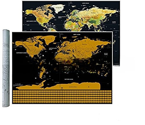 Scratch Map Dark Gold