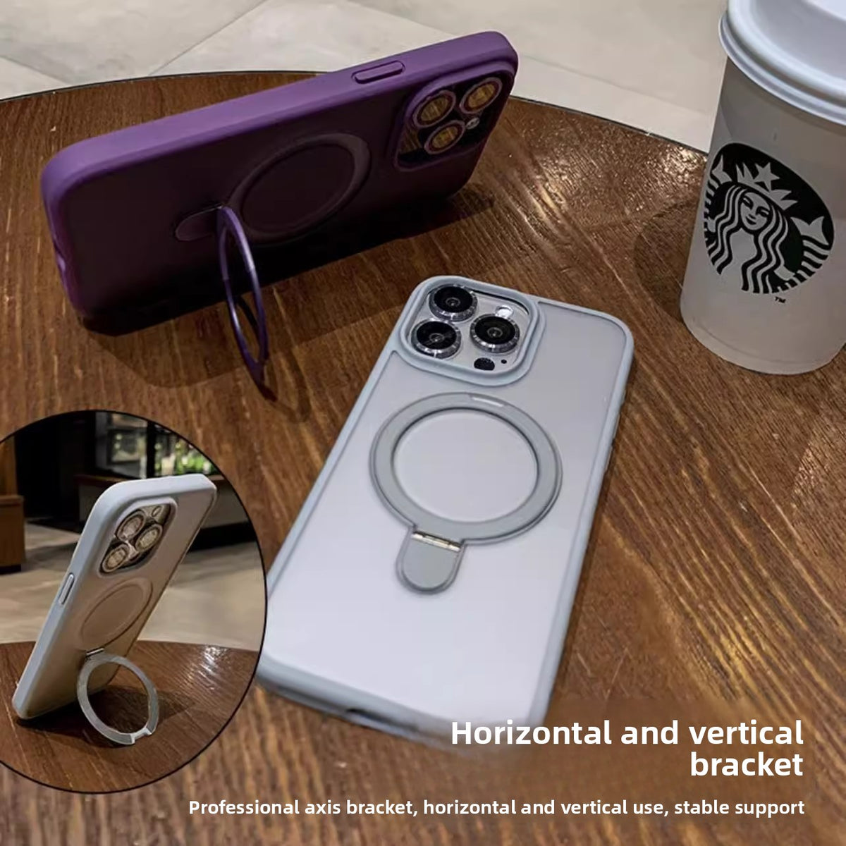 Scrub Skin Sense Magnetic Bracket Phone Case with Lens Film