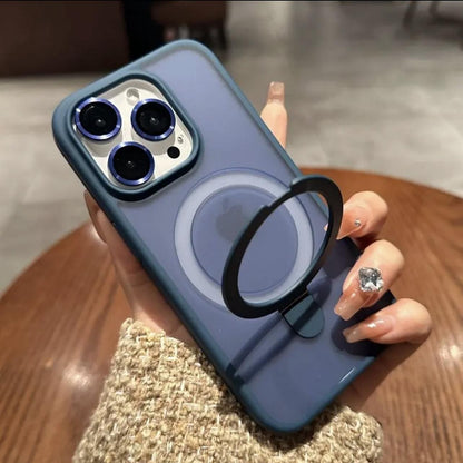 Scrub Skin Sense Magnetic Bracket Phone Case with Lens Film