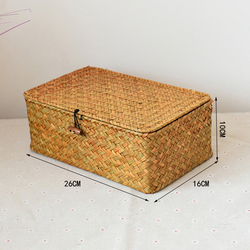 Seagrass Woven Storage Box with Lid