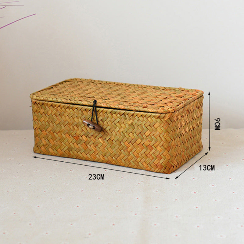 Seagrass Woven Storage Box with Lid