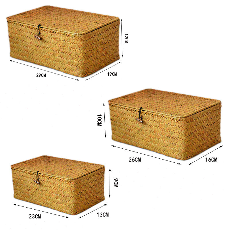 Seagrass Woven Storage Box with Lid