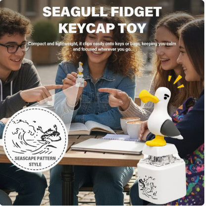 Seagull Button Keychain