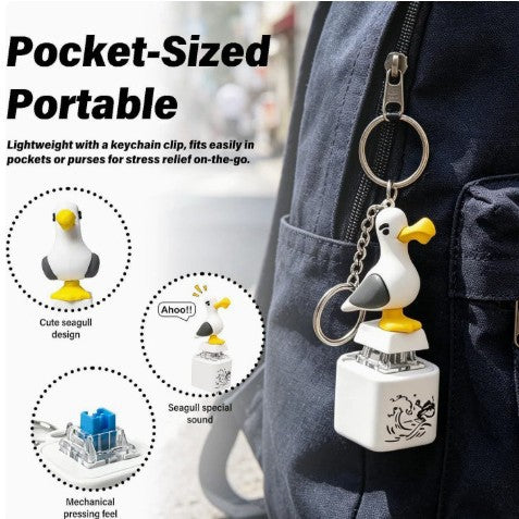 Seagull Button Keychain