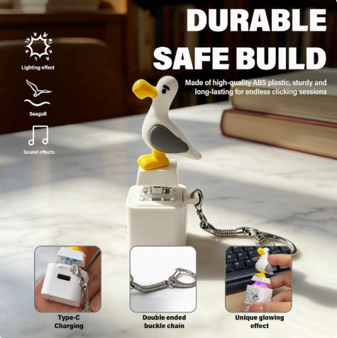 Seagull Button Keychain