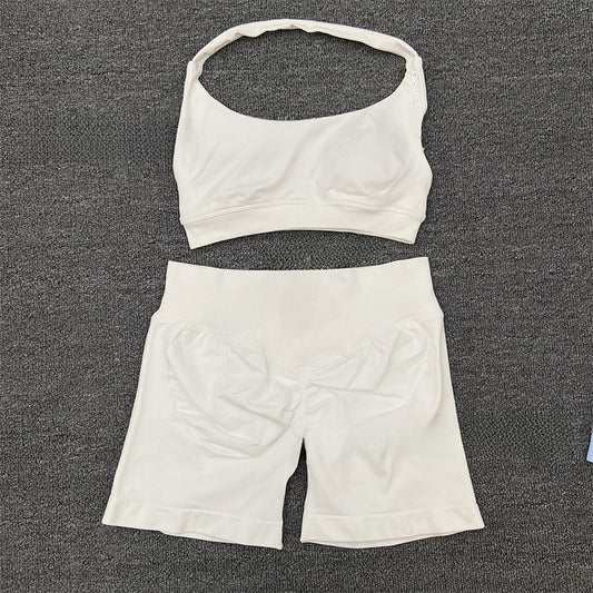 Seamless Backless Yoga Bra and Shorts Set