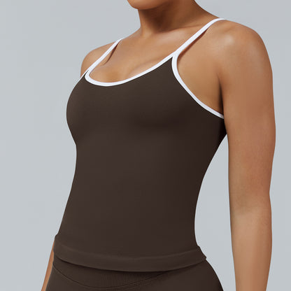 Seamless Color Block Sports Vest