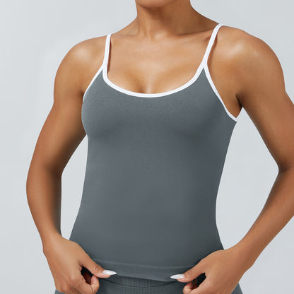 Seamless Color Block Sports Vest