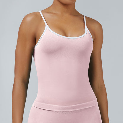Seamless Color Block Sports Vest
