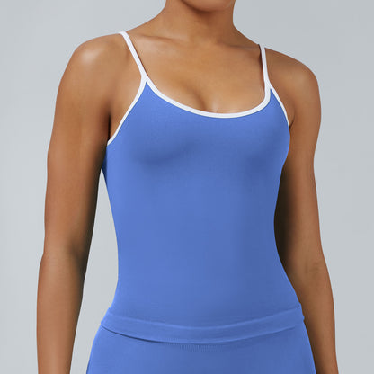 Seamless Color Block Sports Vest