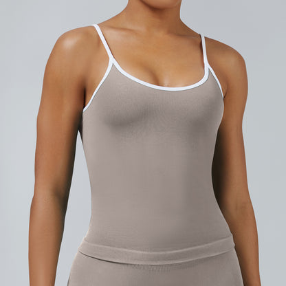 Seamless Color Block Sports Vest