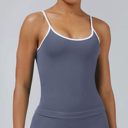 Seamless Color Block Sports Vest