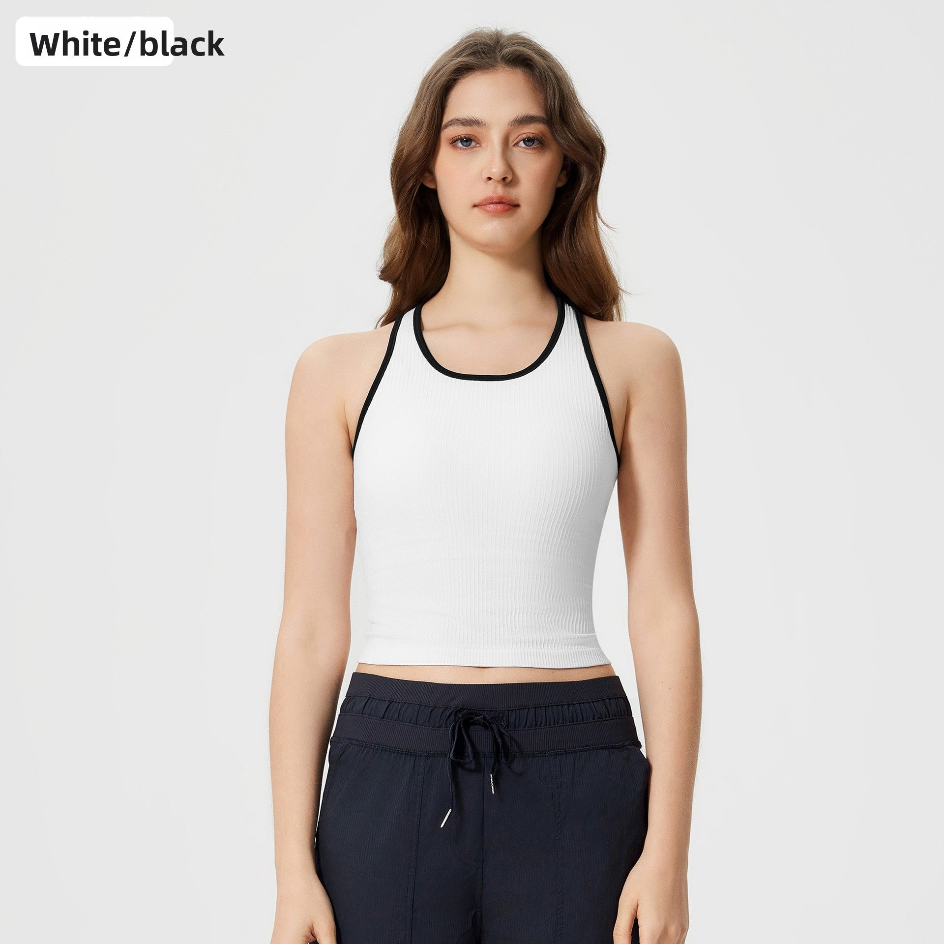 Seamless Contrast Color Sports Vest