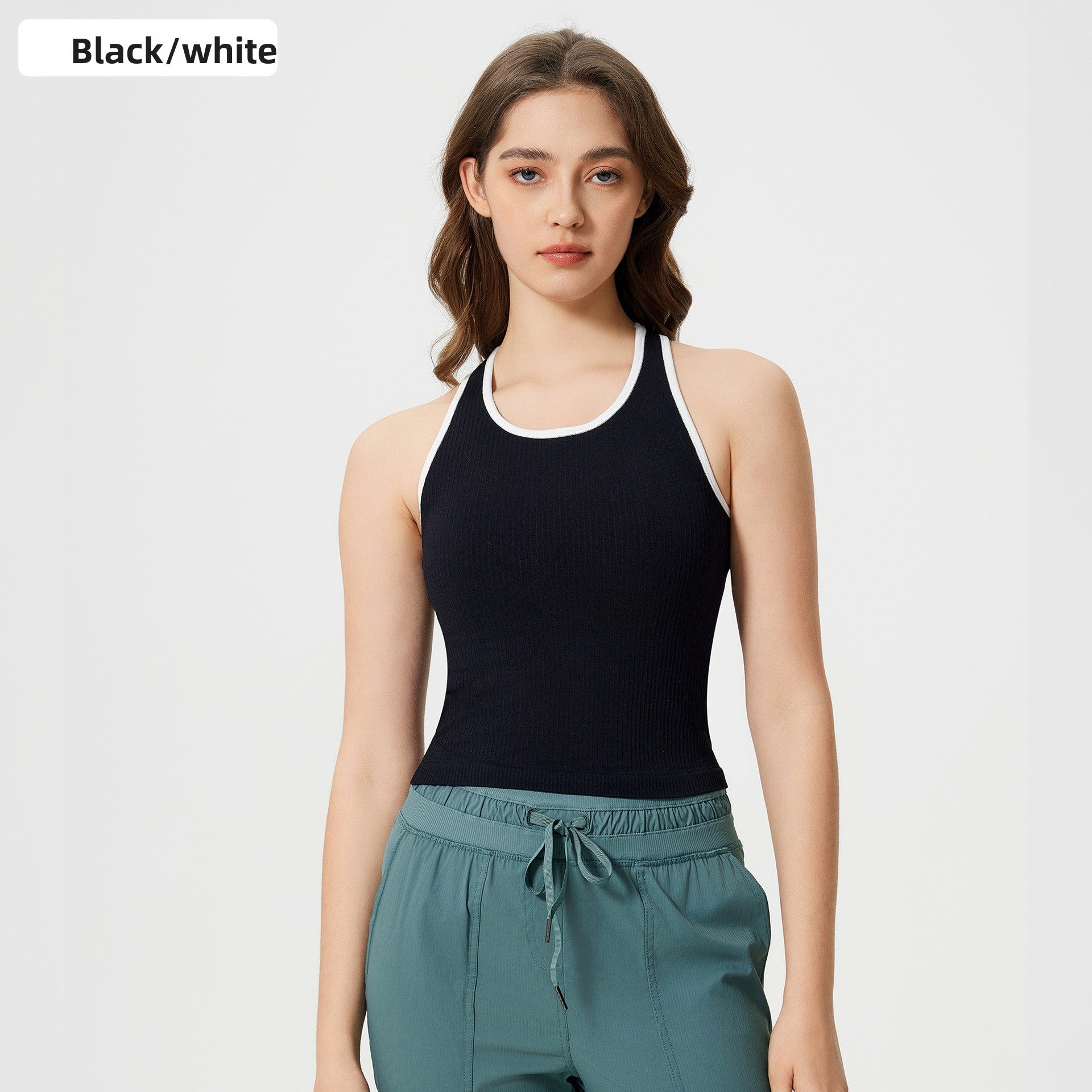 Seamless Contrast Color Sports Vest