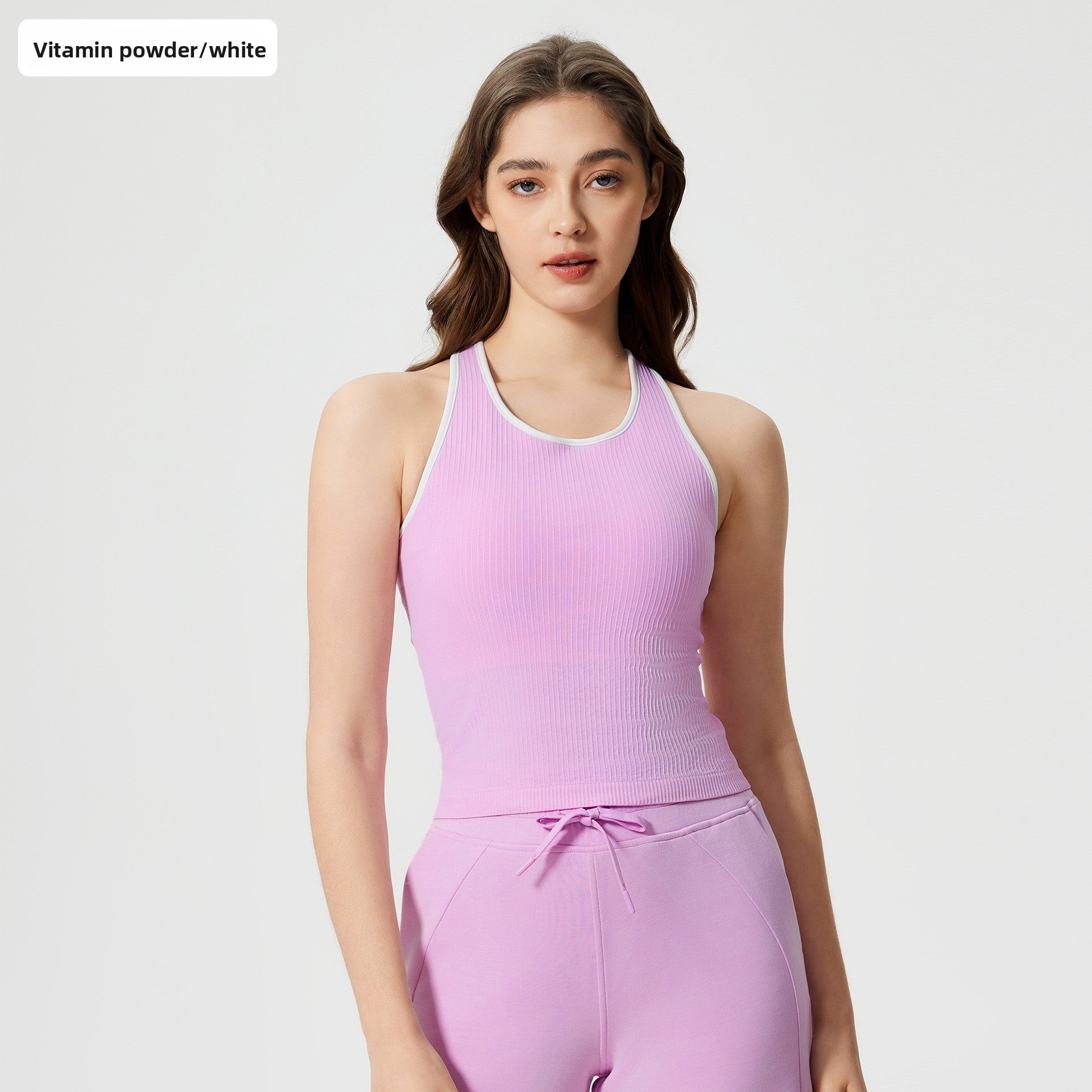 Seamless Contrast Color Sports Vest