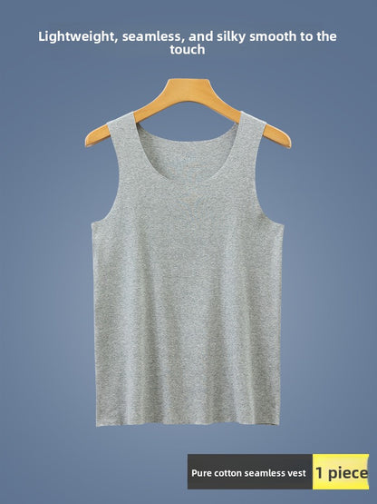 Seamless Cotton Men's Tank Top Undershirt