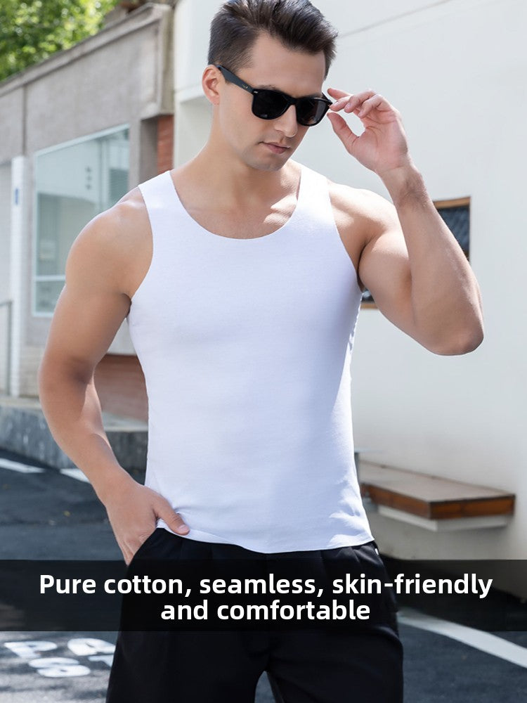 Seamless Cotton Men's Tank Top Undershirt