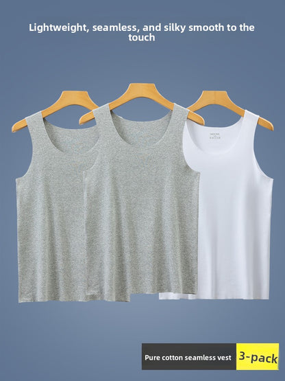 Seamless Cotton Men's Tank Top Undershirt