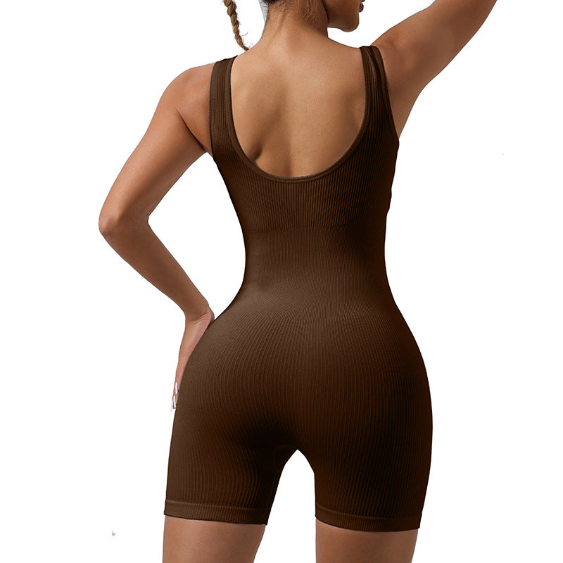 Seamless Elastic Fitness Jumpsuit for Women